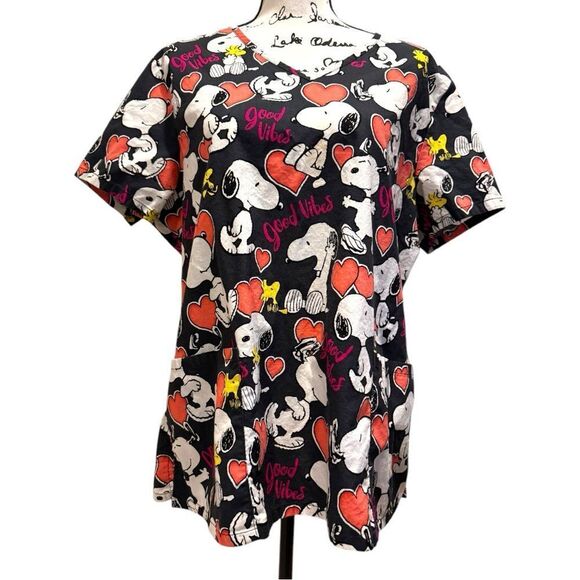 Peanuts Snoopy Scrub Top Sz XL - Picture 1 of 7